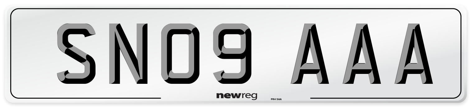 SN09 AAA Number Plate from New Reg